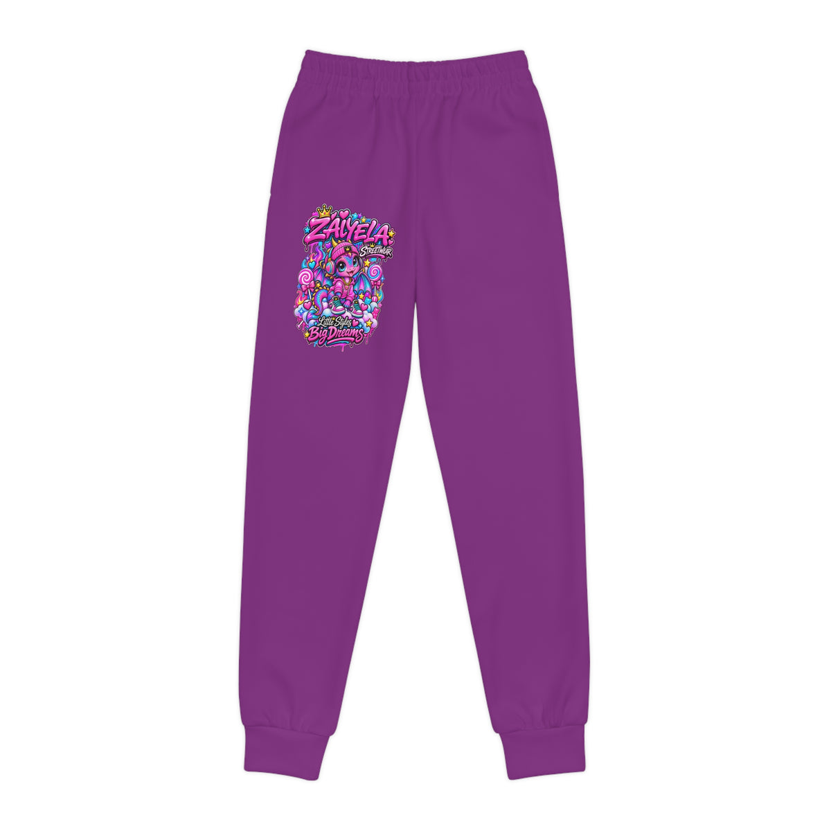 Youth Joggers — Colorful 'Smile' Graffiti Patch Sweatpants for Kids