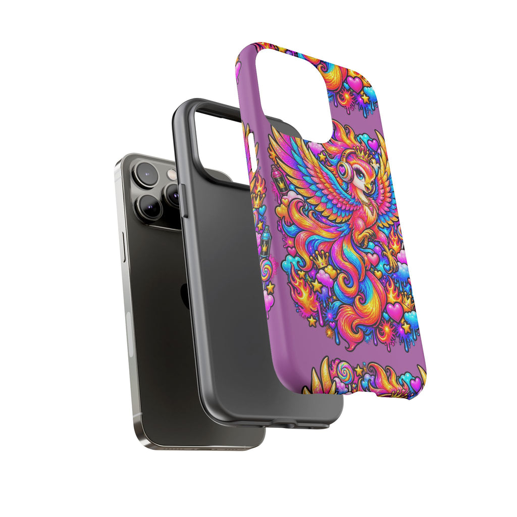 Phone Case — Vibrant Rainbow Phoenix with Headphones
