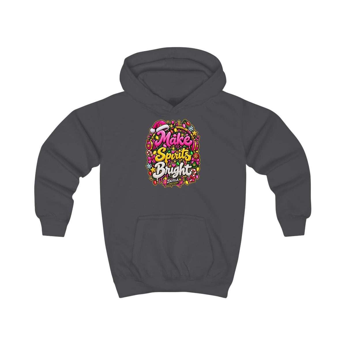 Kids Hoodie — "Shine Bright" Colorful Holiday Graphic Hoodie for Children