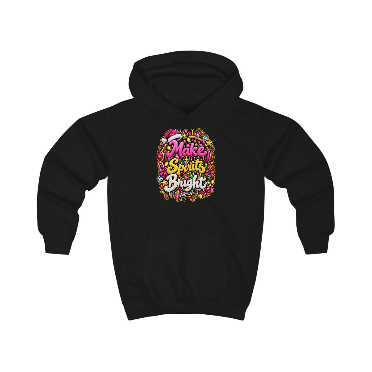 Kids Hoodie — "Shine Bright" Colorful Holiday Graphic Hoodie for Children