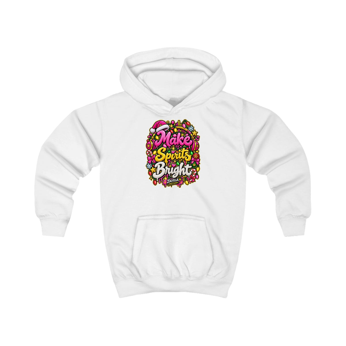 Kids Hoodie — "Shine Bright" Colorful Holiday Graphic Hoodie for Children