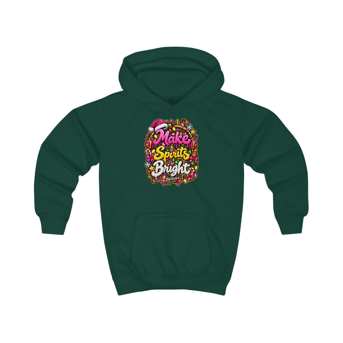 Kids Hoodie — "Shine Bright" Colorful Holiday Graphic Hoodie for Children