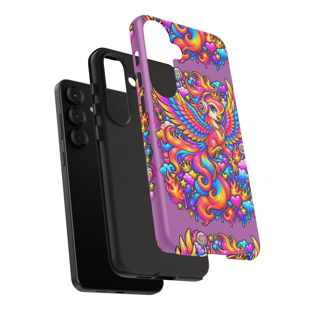 Phone Case — Vibrant Rainbow Phoenix with Headphones