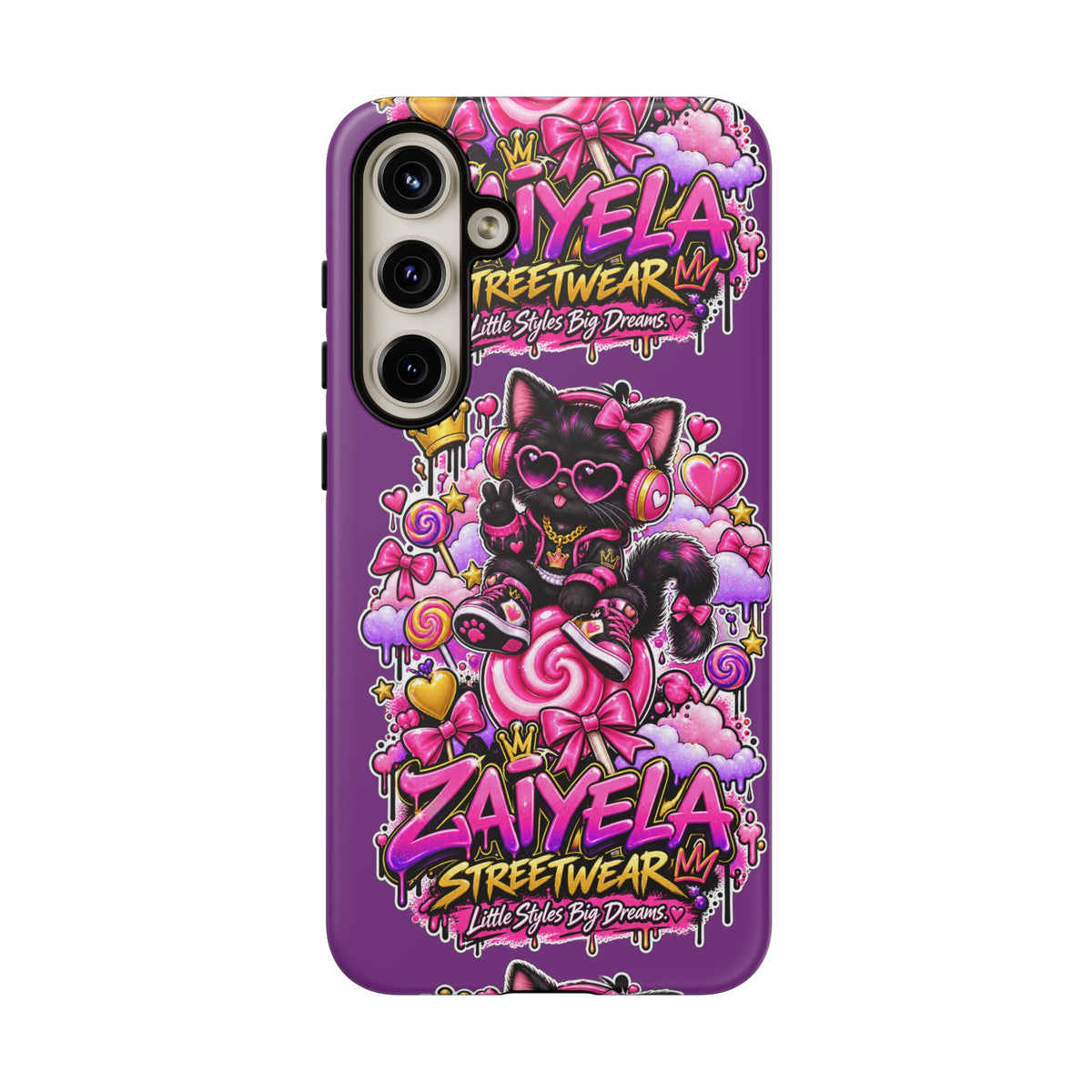 Cute Black Cat Candy Phone Case — Zaiyela Streetwear Magical Kitty