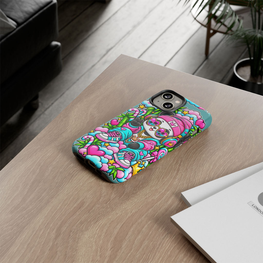 Cute Panda Phone Case Glam Panda Tropical Design