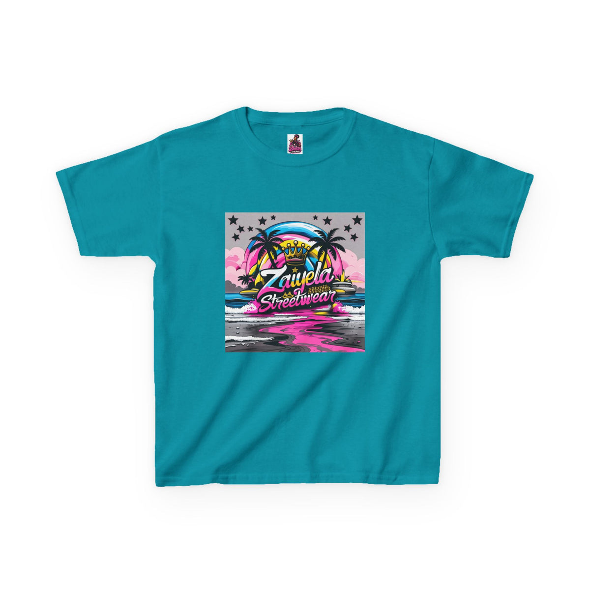 Kids Tee  Retro Neon  Sweetwater Tropical Sunset Graphic