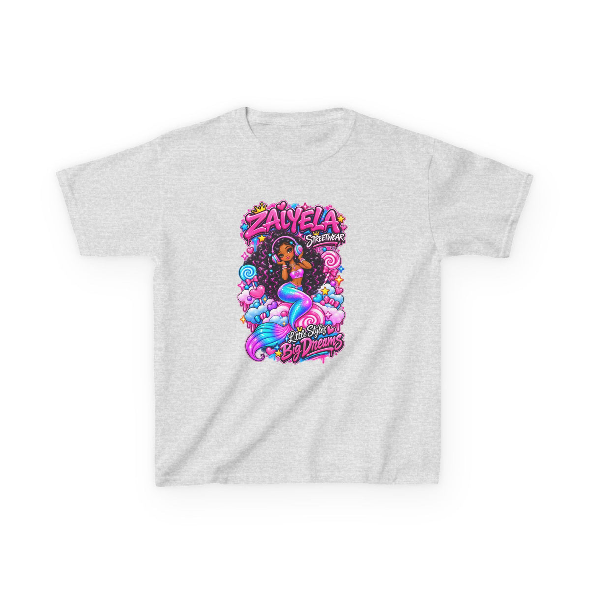 Kids Tee  Colorful Mermaid Cartoon Design