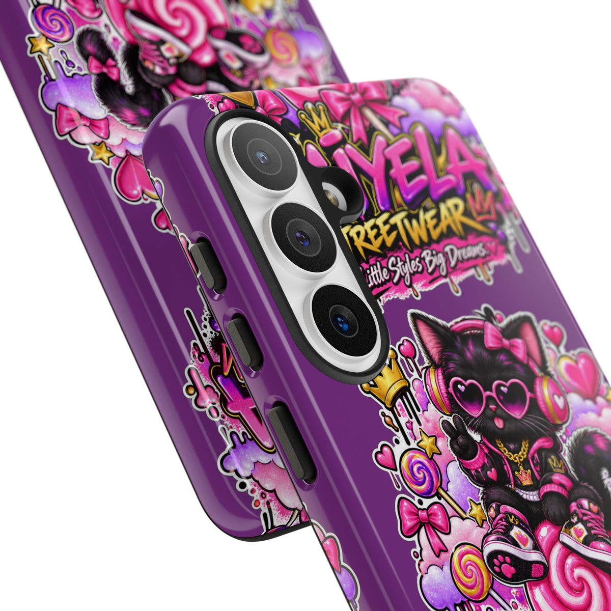 Cute Black Cat Candy Phone Case — Zaiyela Streetwear Magical Kitty