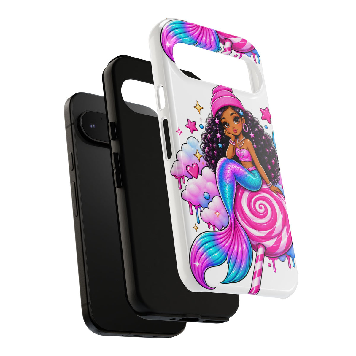Cute Mermaid Candy Phone Case  Pink Lollipop Fantasy Tough Case