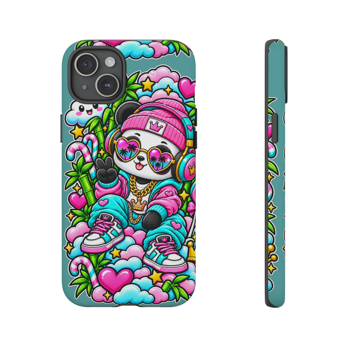 Cute Panda Phone Case Glam Panda Tropical Design