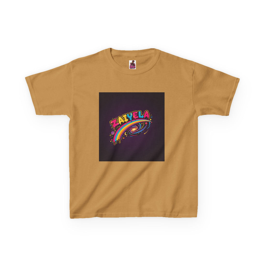 Kids T‑Shirt Colorful Rainbow Galaxy Name Zaiyela Graphic