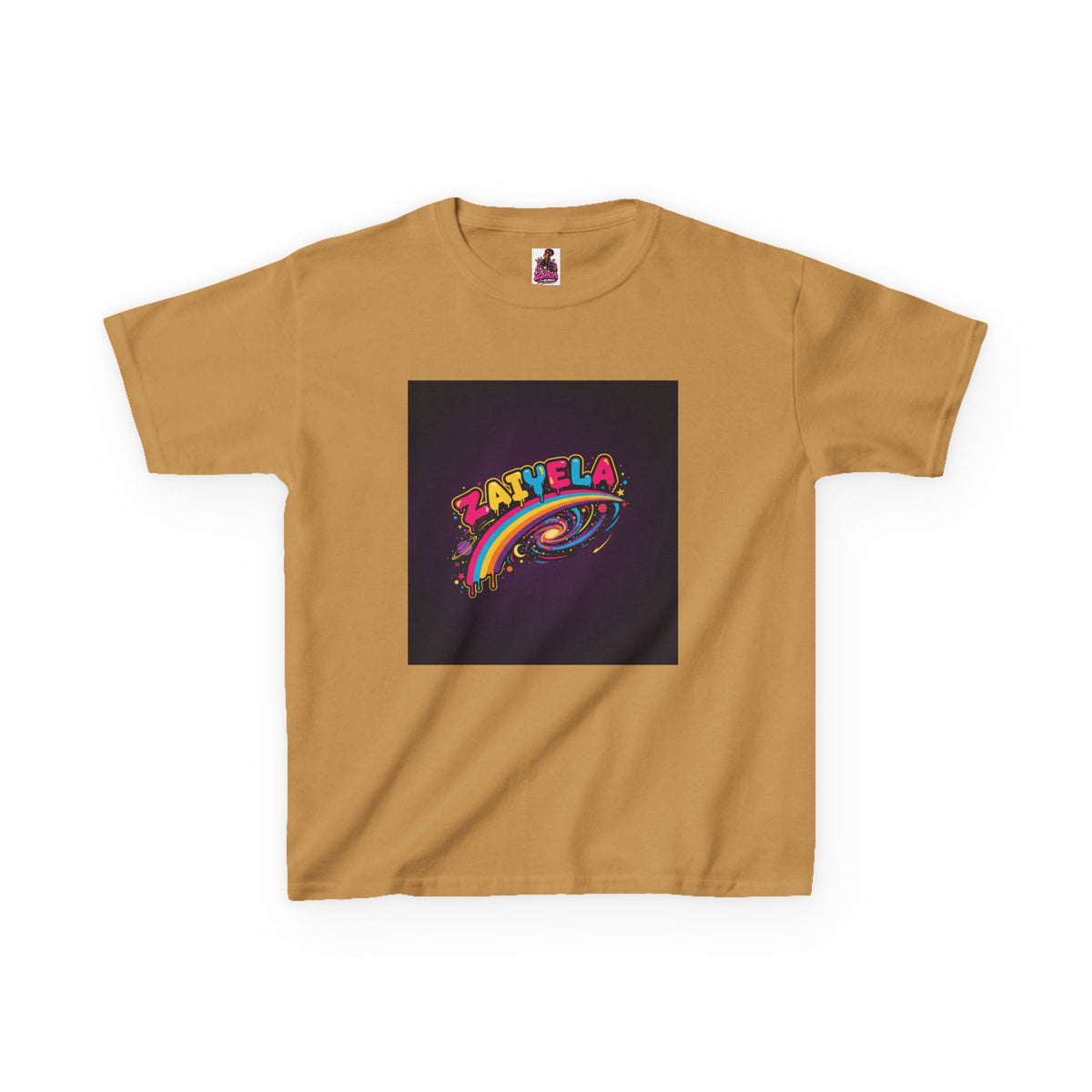 Kids T‑Shirt Colorful Rainbow Galaxy Name Zaiyela Graphic