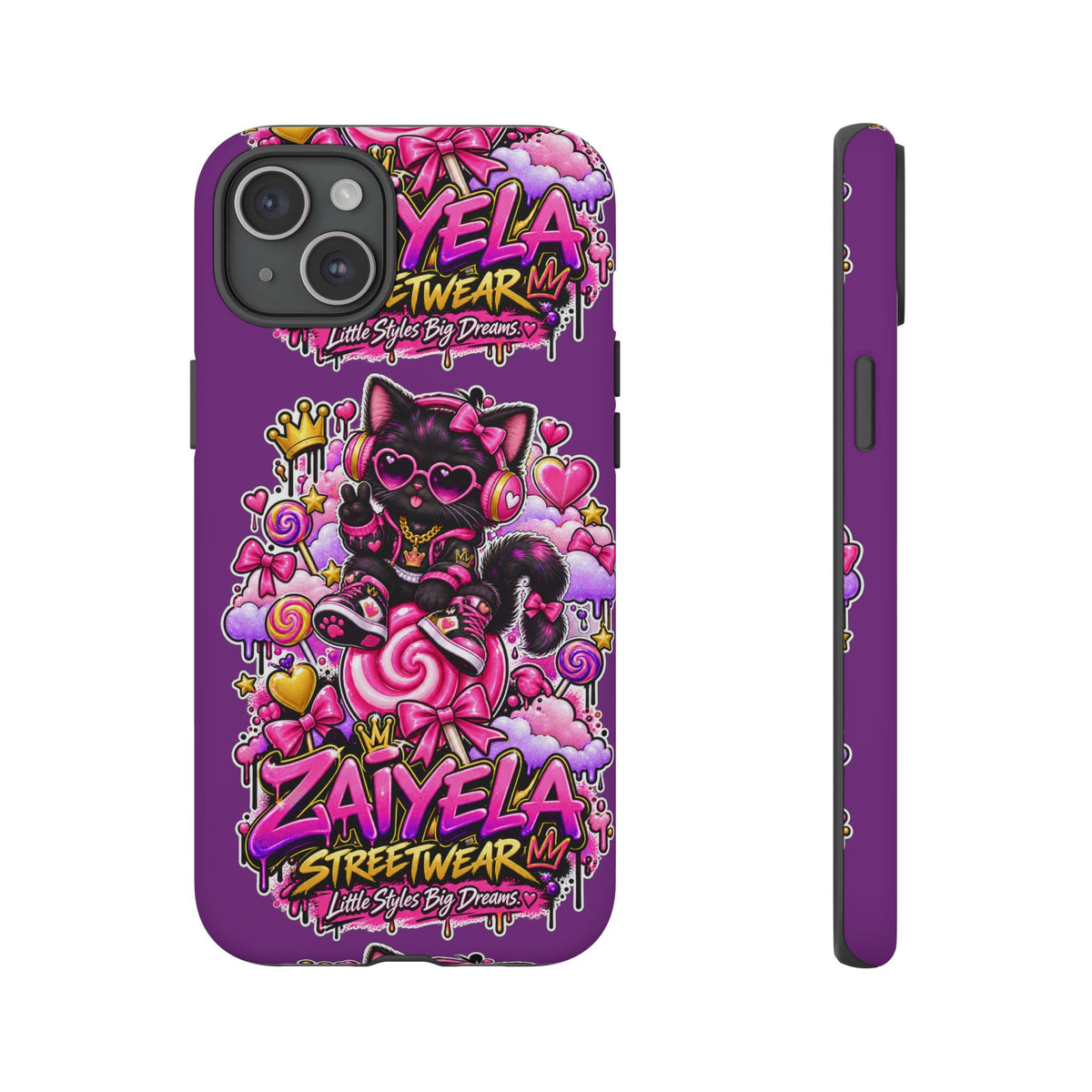 Cute Black Cat Candy Phone Case — Zaiyela Streetwear Magical Kitty