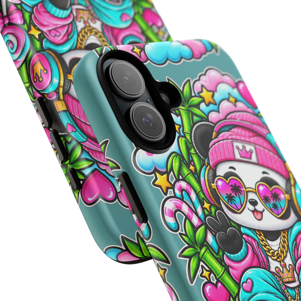 Cute Panda Phone Case Glam Panda Tropical Design