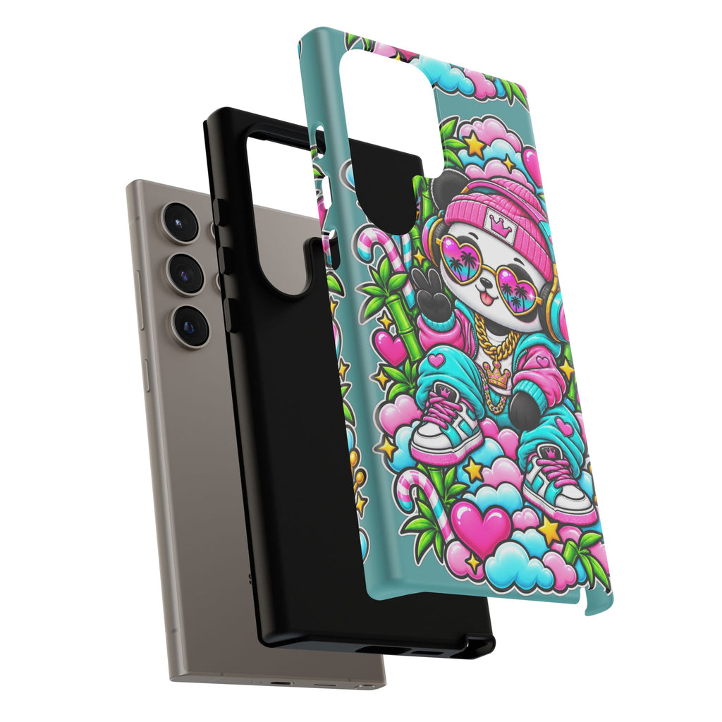 Cute Panda Phone Case Glam Panda Tropical Design