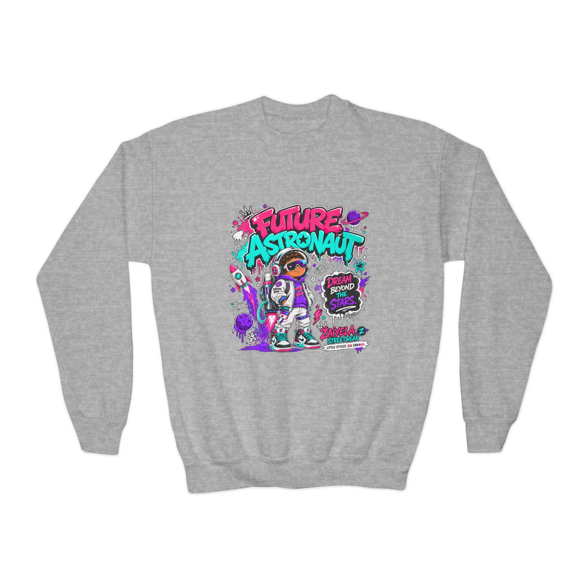 Youth Sweatshirt - "Future Astronaut" Graphic Crewneck (Dream Beyond the Stars)