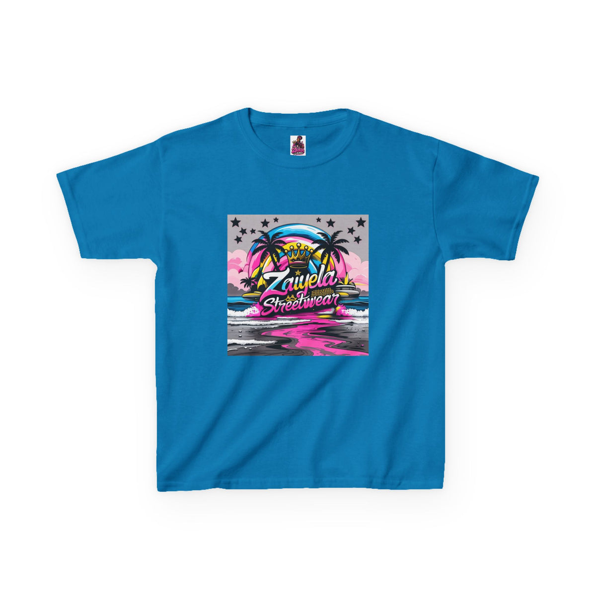 Kids Tee  Retro Neon  Sweetwater Tropical Sunset Graphic