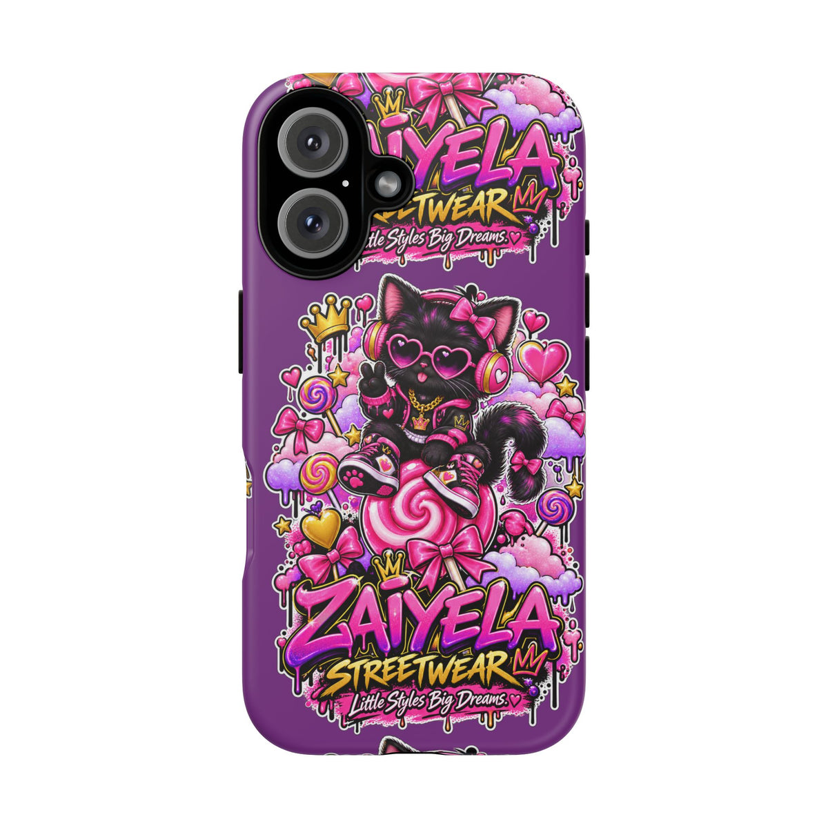 Cute Black Cat Candy Phone Case — Zaiyela Streetwear Magical Kitty