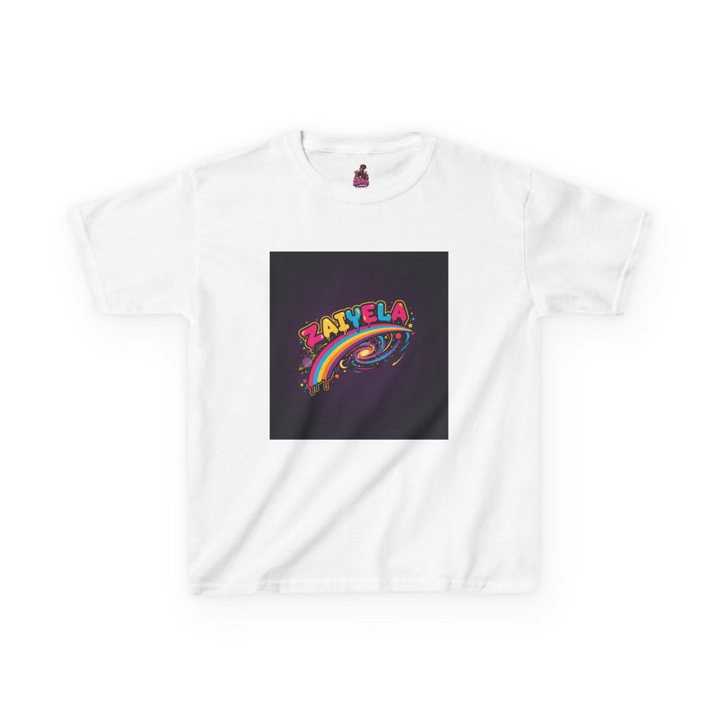 Kids T‑Shirt Colorful Rainbow Galaxy Name Zaiyela Graphic
