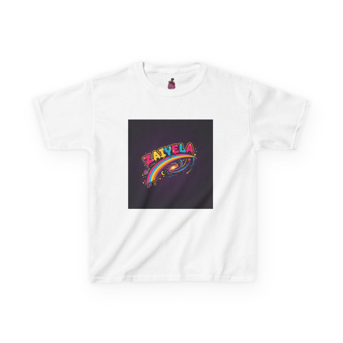 Kids T‑Shirt Colorful Rainbow Galaxy Name Zaiyela Graphic