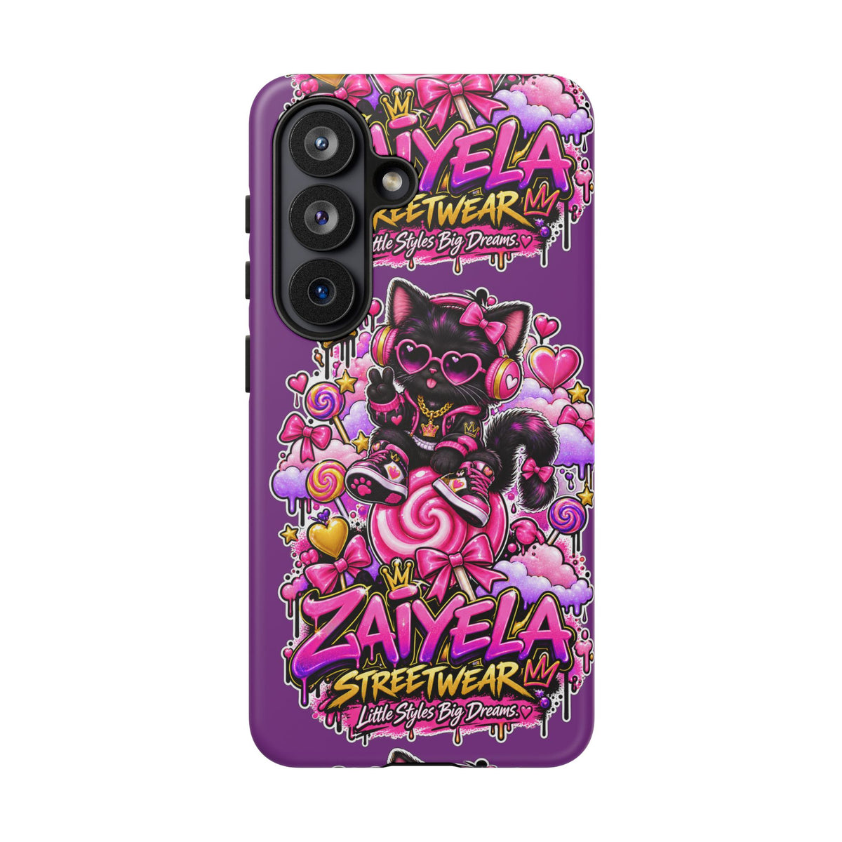 Cute Black Cat Candy Phone Case — Zaiyela Streetwear Magical Kitty
