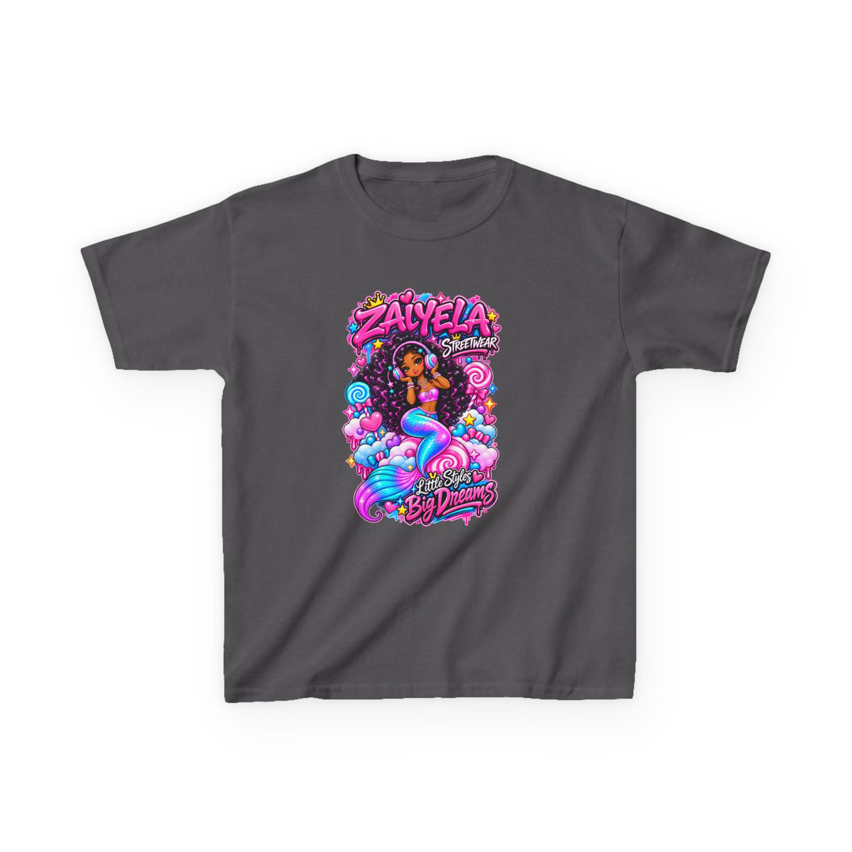 Kids Tee  Colorful Mermaid Cartoon Design