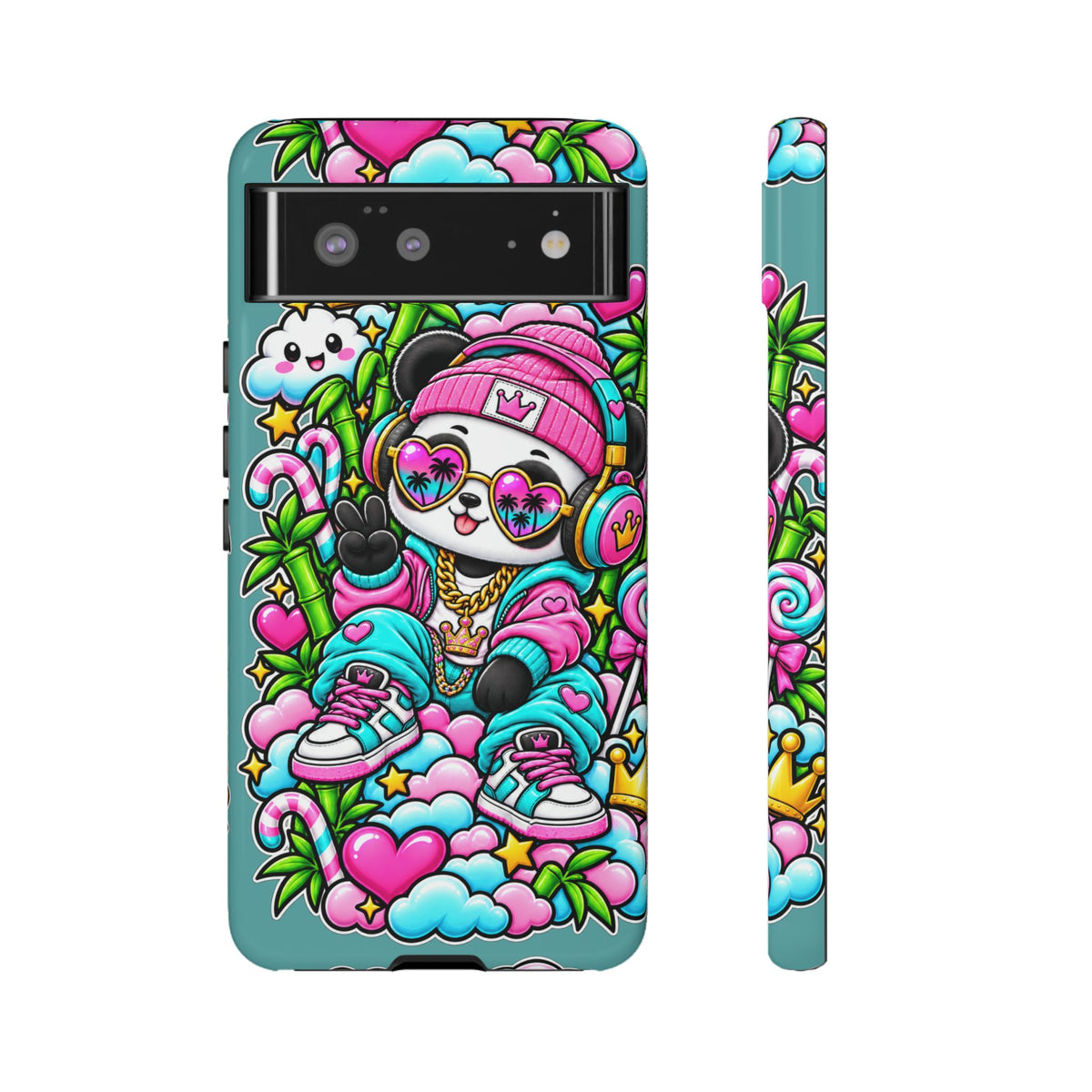 Cute Panda Phone Case Glam Panda Tropical Design