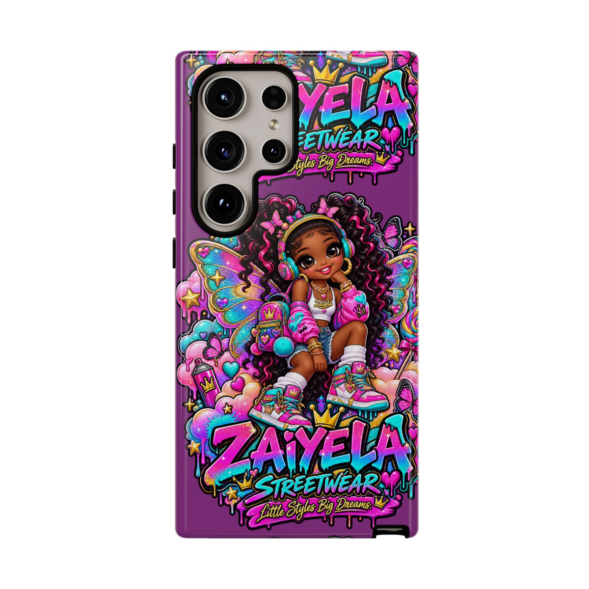 Cute Afro Rainbow Fairy Phone Case Fairy Streetwear Princess Protective Cover