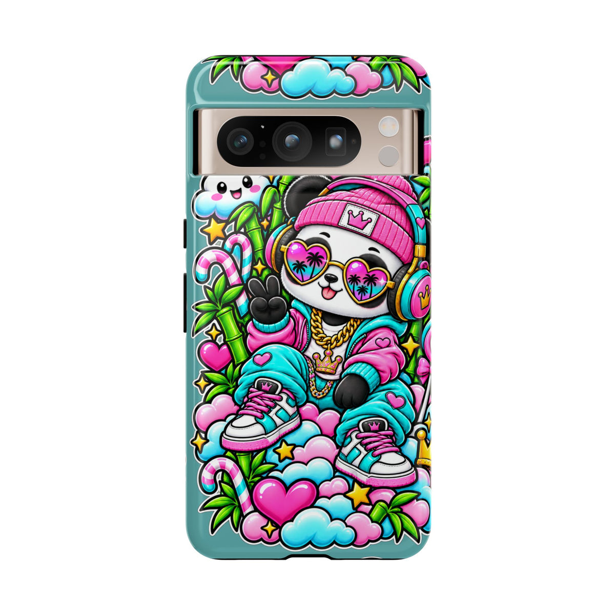Cute Panda Phone Case Glam Panda Tropical Design
