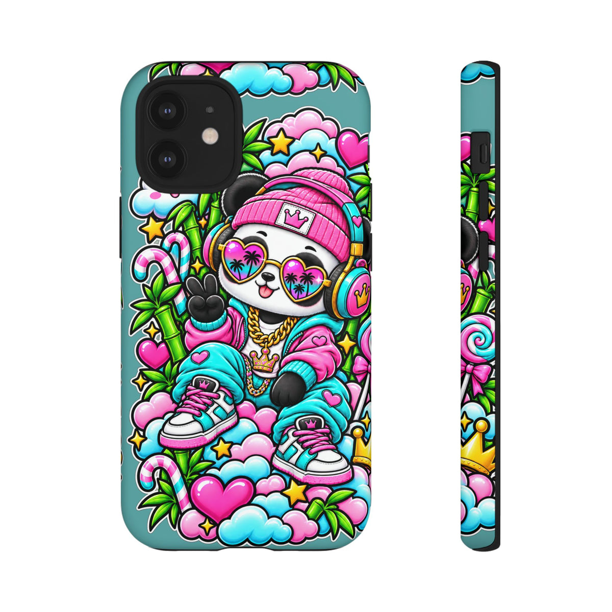 Cute Panda Phone Case Glam Panda Tropical Design