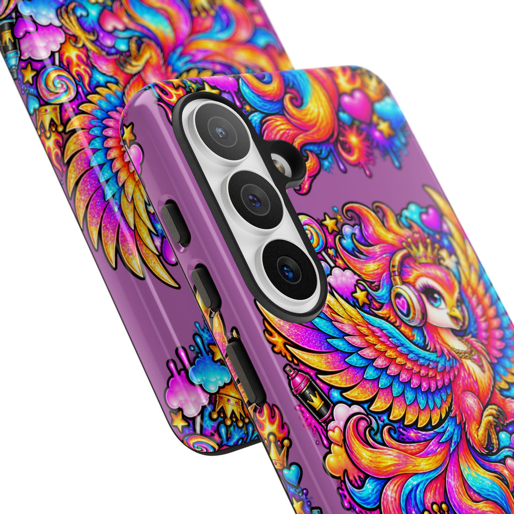 Phone Case — Vibrant Rainbow Phoenix with Headphones