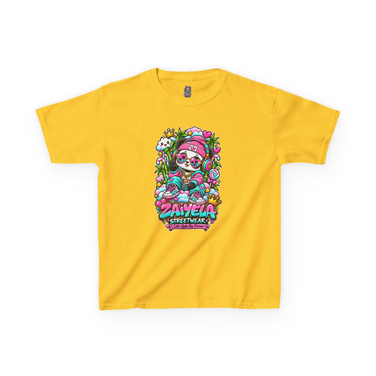 Kids T-Shirt Colorful Glam Panda Graphic Tee