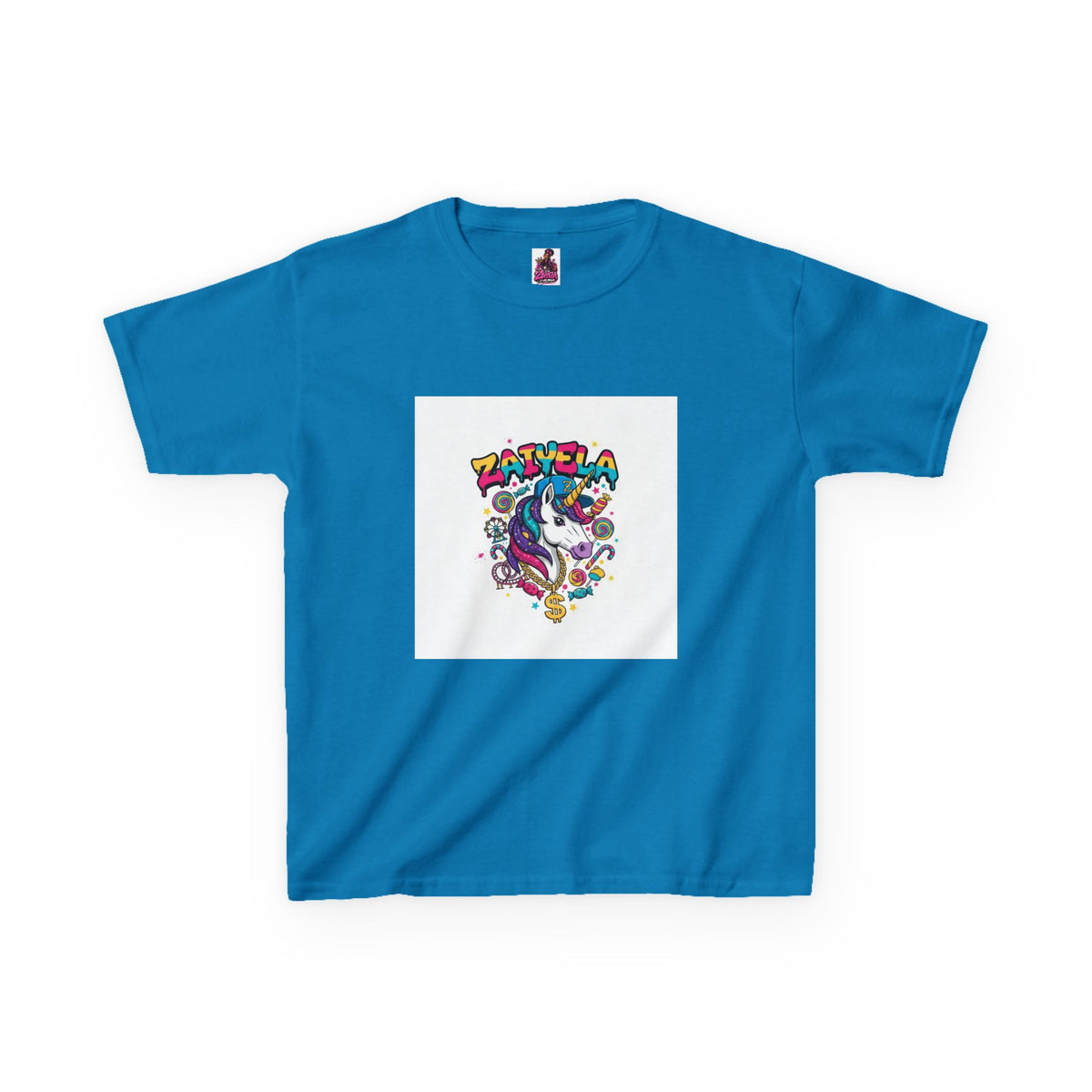 Kids T-Shirt  Colorful Unicorn Graphic  Zaiyela Cute Rainbow Tee for Girls & Boys