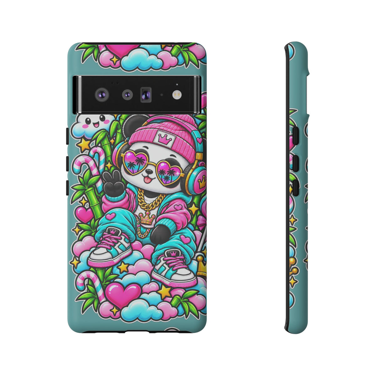 Cute Panda Phone Case Glam Panda Tropical Design