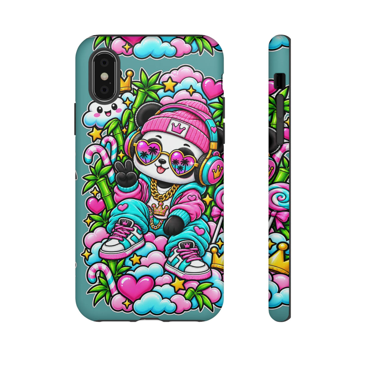 Cute Panda Phone Case Glam Panda Tropical Design