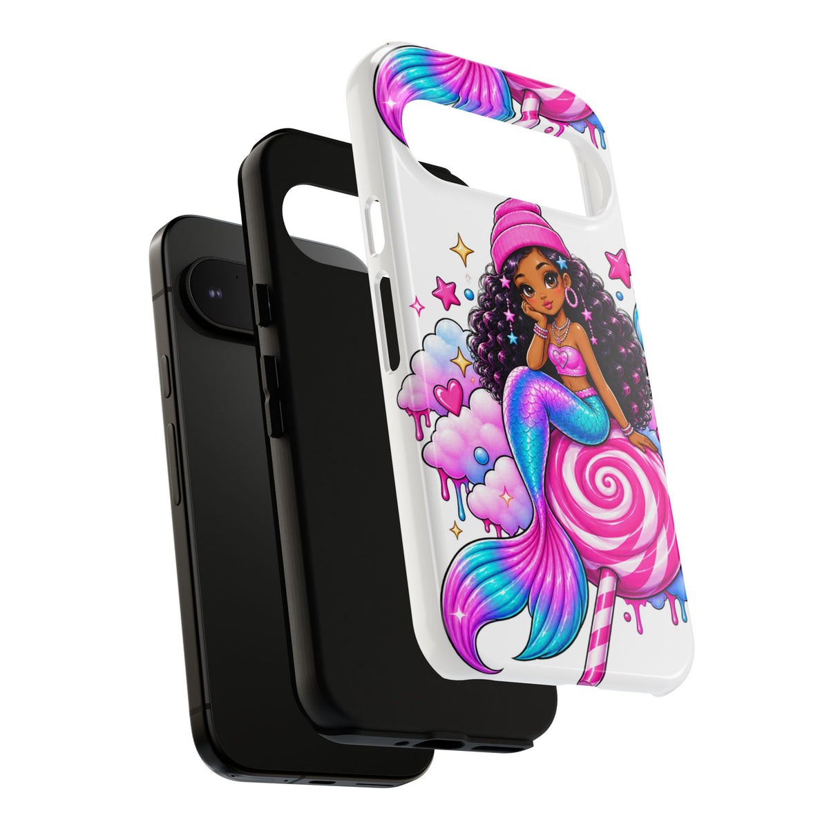 Cute Mermaid Candy Phone Case  Pink Lollipop Fantasy Tough Case