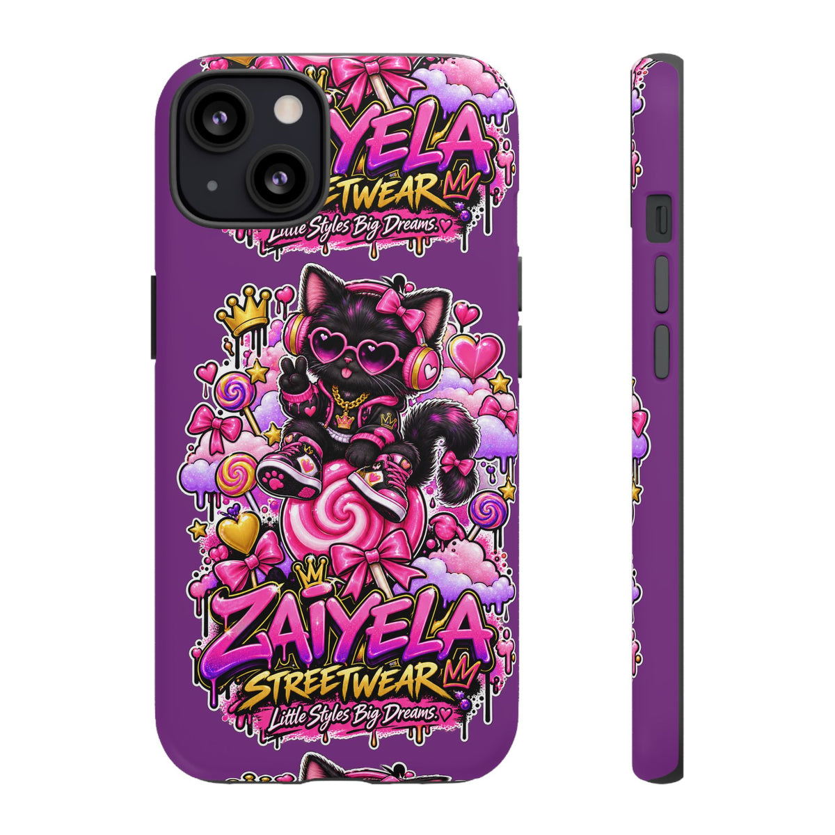 Cute Black Cat Candy Phone Case — Zaiyela Streetwear Magical Kitty