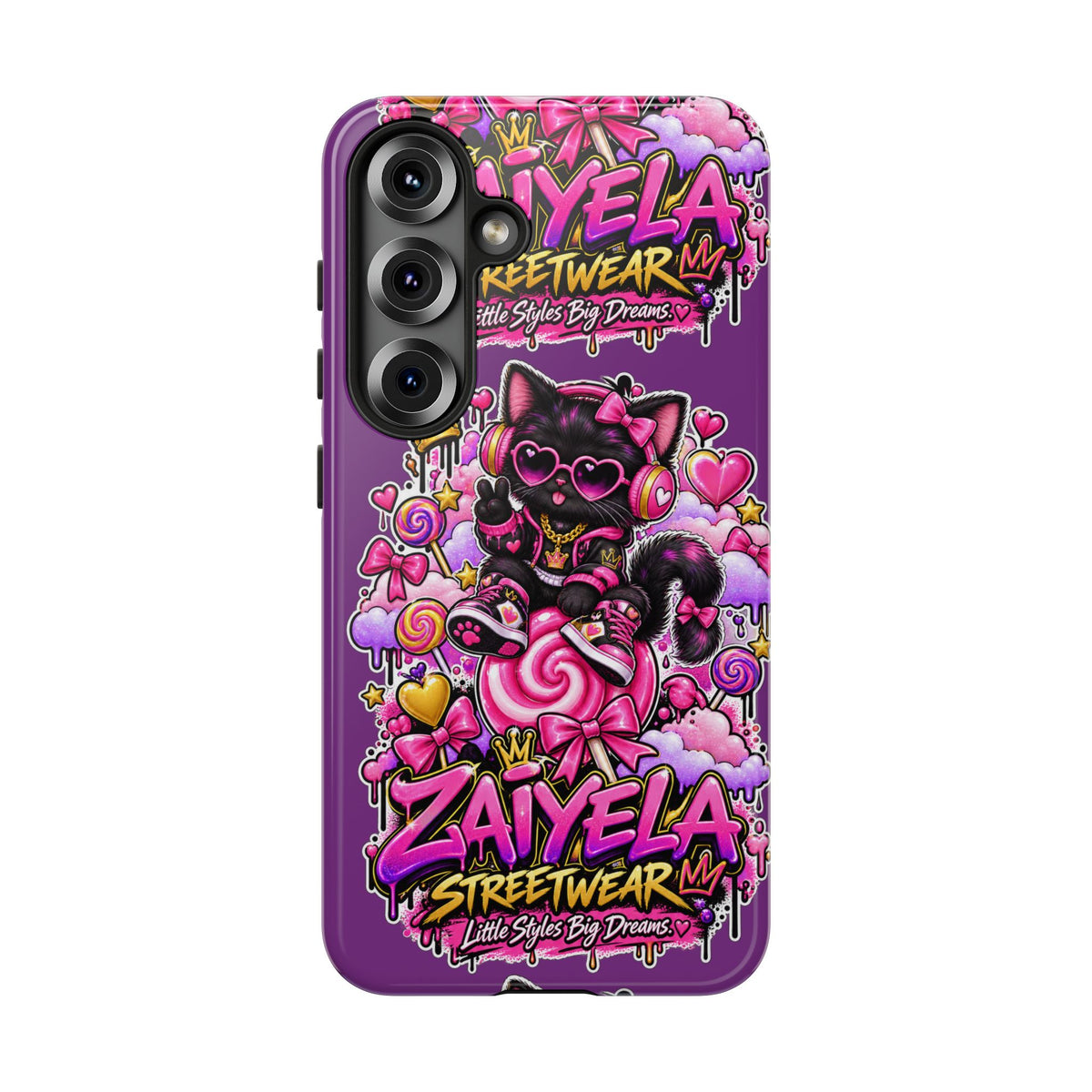 Cute Black Cat Candy Phone Case — Zaiyela Streetwear Magical Kitty