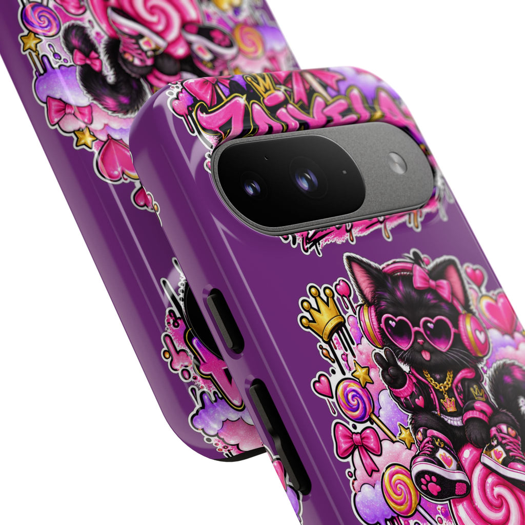 Cute Black Cat Candy Phone Case — Zaiyela Streetwear Magical Kitty