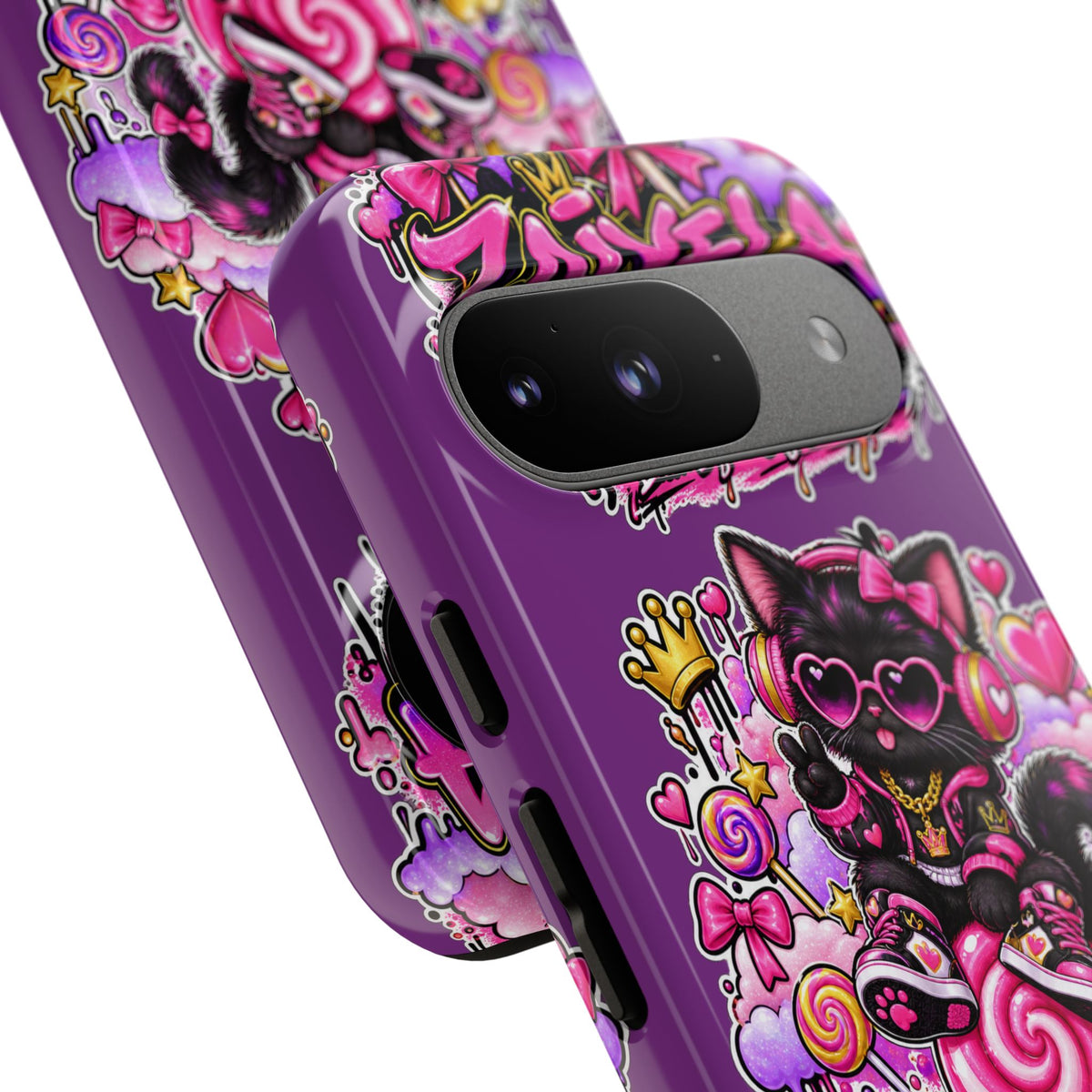 Cute Black Cat Candy Phone Case — Zaiyela Streetwear Magical Kitty