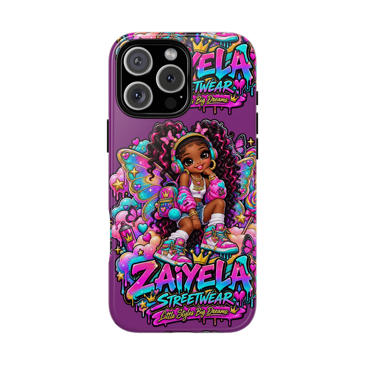 Cute Afro Rainbow Fairy Phone Case Fairy Streetwear Princess Protective Cover