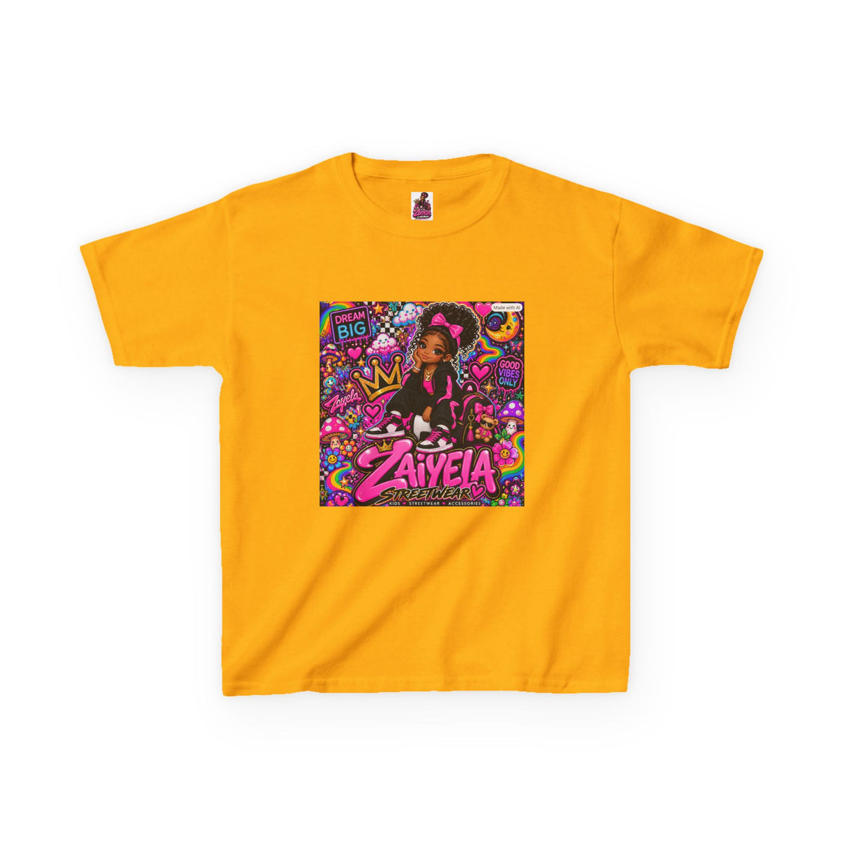 Kids Tee Pink Pop Art Zaiyela Graphic Shirt