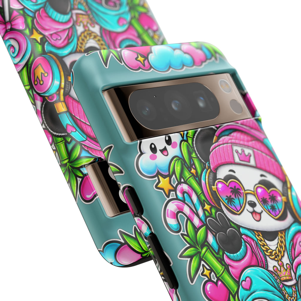 Cute Panda Phone Case Glam Panda Tropical Design