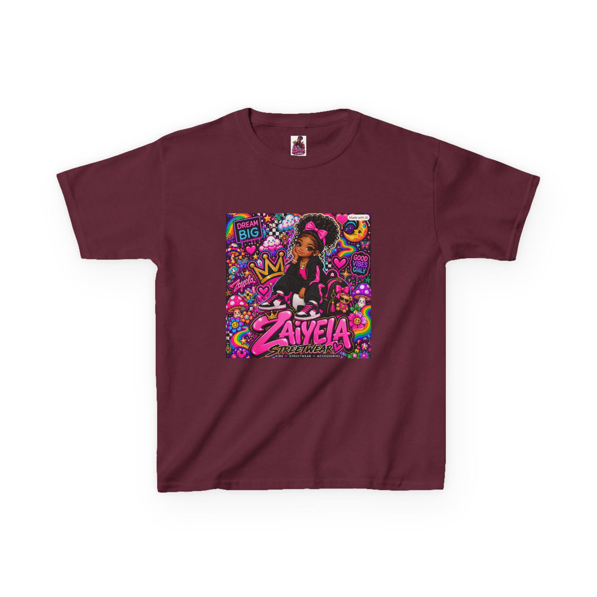 Kids Tee Pink Pop Art Zaiyela Graphic Shirt