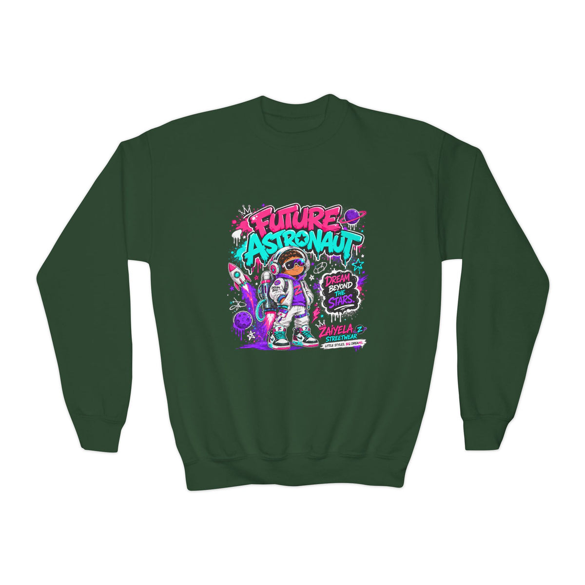 Youth Sweatshirt - "Future Astronaut" Graphic Crewneck (Dream Beyond the Stars)