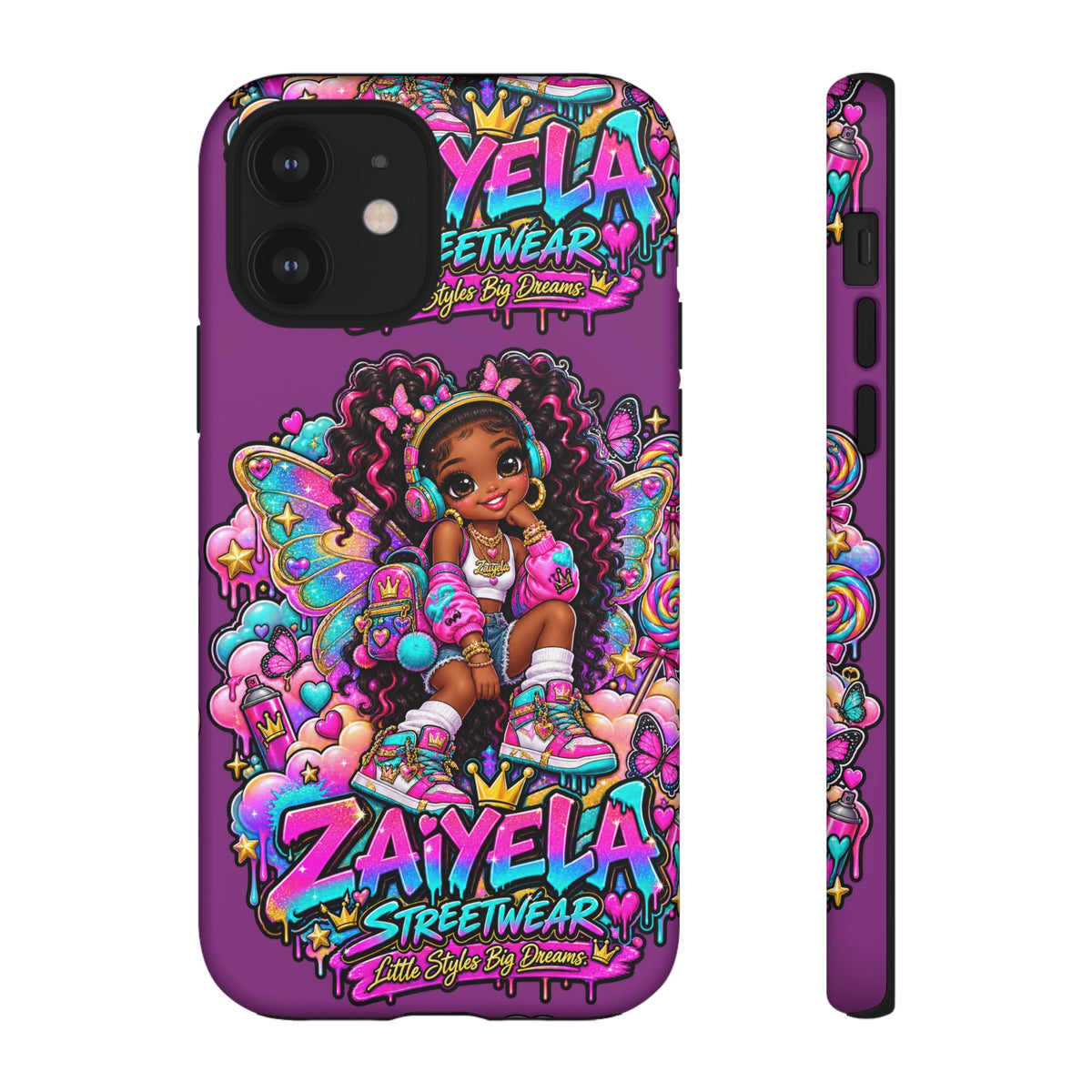 Cute Afro Rainbow Fairy Phone Case Fairy Streetwear Princess Protective Cover