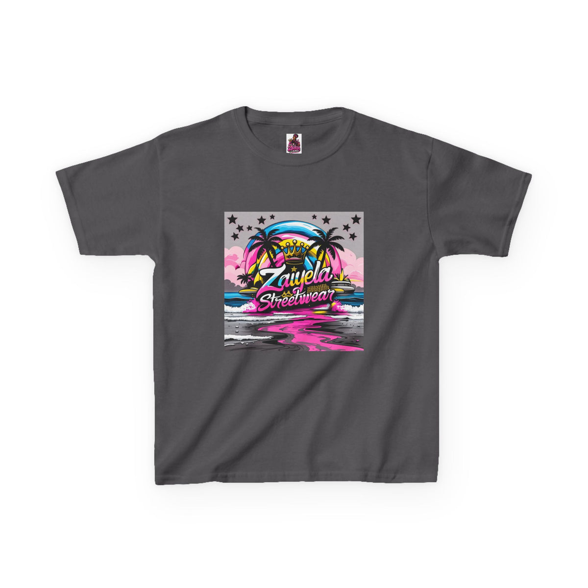 Kids Tee  Retro Neon  Sweetwater Tropical Sunset Graphic