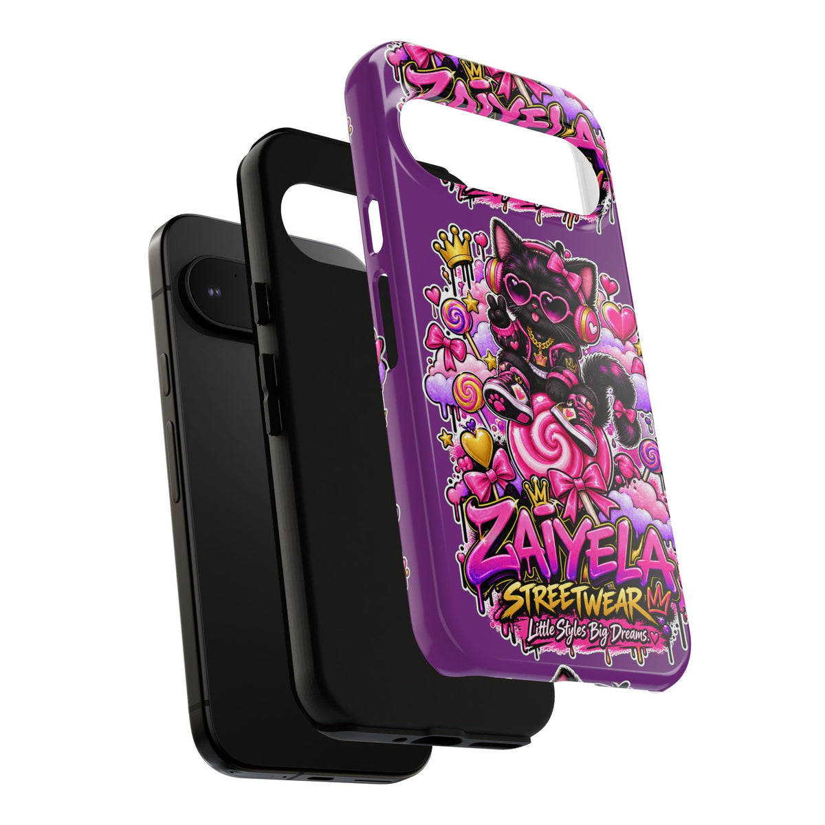 Cute Black Cat Candy Phone Case — Zaiyela Streetwear Magical Kitty