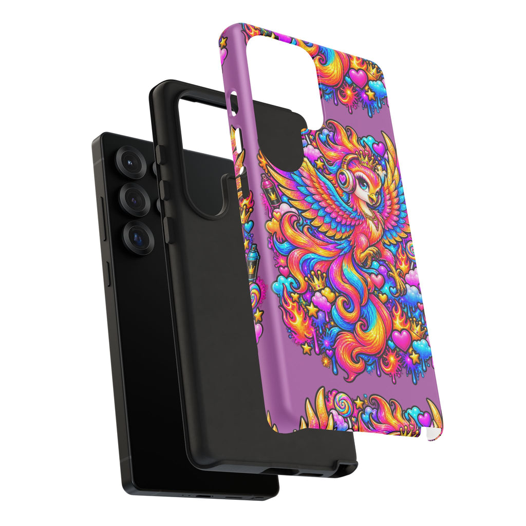 Phone Case — Vibrant Rainbow Phoenix with Headphones