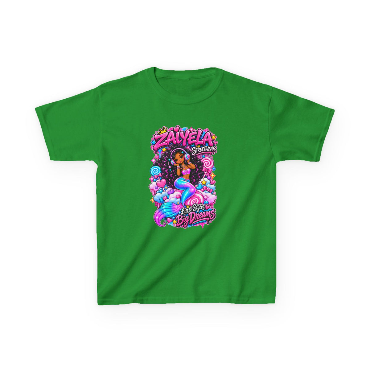 Kids Tee  Colorful Mermaid Cartoon Design